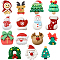 90Pcs 15 Styles Christmas Theme Opaque Resin Cabochons, with Enamel, Mixed Shapes, Mixed Color, 21~25x15~20mm, 6pcs/style