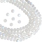 10 Strands Transparent Frosted Glass Beads Strands, Half AB Color Plated, Round, WhiteSmoke, 8x7mm, Hole: 1mm, about 51~55pcs/strand, 14.37~15.55 inch(36.5~39.5cm)