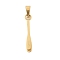 304 Stainless Steel Pendants, Ion Plating(IP), Toothbrush Charm, Golden, 24.5x3.5x3.5mm, Hole: 5.5x3mm