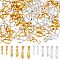 120Pcs 6 Styles Brass Ice Pick Pinch Bails for Pendant Making, Golden & Silver, 11.5~17mm, Hole: 4~6.5mm, Pin: 0.5~0.7mm, 20Pcs/style