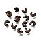 Crimp Beads Covers, Nickel Free, Red Copper, About 4mm In Diameter, 3mm Thick, Hole: 1.5mm
