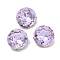 Glass Rhinestone Cabochons, Flat Back & Back Plated, Faceted, Diamond, Violet, 8x4mm