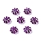 Acrylic Beads, Silver Metal Enlaced, Flower, Purple, 6.5x6.5x3.5mm, Hole: 1.6mm, about 6250pcs/500g