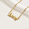 Simple Vintage 201 Stainless Steel Letter Link Women's Necklaces, Real 18K Gold Plated, 18.70 inch(47.5cm)