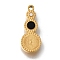 Ion Plating(IP) 304 Stainless Steel Manual Polishing Charms, with White & Black Acrylic, Gourd, Golden, 15x6x2mm, Hole: 1.2mm