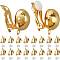 40Pcs Brass Earring Findings, for Non-Pierced Ears, 40Pcs Plastic Clip on Earring Pads, Golden, 6~19x6~12x5~11mm, Hole: 1~3mm