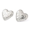 Non-Tarnish 304 Stainless Steel Stud Earrings, Heart, Stainless Steel Color, 24x26mm