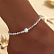 Alloy Chain Anklets for Women, Platinum, 8-1/4 inch(21cm)