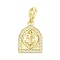 Brass Micro Pave Cubic Zirconia Saint European Dangle Charms, Large Hole Pendants, Real 16K Gold Plated, 29mm, Hole: 4.2mm