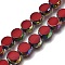 Electroplated Transparent Glass Beads Strands, Flat Round, Faceted, Red, 9.5x4.5mm, Hole: 1.2mm, about 43pcs/strand, 15.55''(39.5cm)
