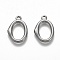 Tarnish Resistant 304 Stainless Steel Pendants, Oval, Stainless Steel Color, 14.5x10x2mm, Hole: 1.4mm