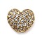 Brass Micro Pave Cubic Zirconia Beads, Heart, Rack Plating, Long-Lasting Plated, Lead Free & Cadmium Free, Real 18K Gold Plated & Gunmetal, 7.5x9x4mm, Hole: 1.5mm