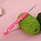 Aluminum Crochet Hooks, with TPR Handle, Hot Pink, 160mm