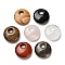 Natural Mixed Gemstone Pendants, Flat Round Charms, 30x8~8.5mm, Hole: 8.5mm