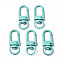 Spray Painted Eco-Friendly Alloy Swivel Snap Hooks Clasps, Cadmium Free & Nickel Free & Lead Free, Turquoise, 33.5x12.5x5mm, Hole: 5x9mm