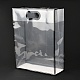 長方形の透明なビニール袋  ハンドル付き  買い物の為  工芸  贈り物  ブラック  40x30cm  10個/袋 ABAG-M002-04F-2