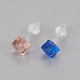 Faceted Glass Stud Earrings EJEW-F211-06-2