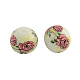 Flower Picture Glass Beads GFB-R004-14mm-01-1
