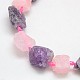 Natural Mixed Gemstone Rose Quartz and Amethyst Beads Strands G-L159-15-2