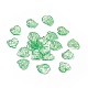 透明なアクリルパーツ  葉  淡緑色  16x15.5x3mm  穴：2mm  1800個/ 500g TACR-G039-01-1