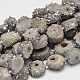 Electroplated Natural Druzy Agate Beads Strands G-E331-19F-1