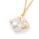 Dog Paw Prints Pendant Necklace & Dangle Earrings Jewelry Sets SJEW-JS01059-01-3