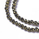Natural Pyrite Beads Strands G-F596-38-2mm-3