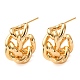 Латунные серьги-гвоздики в форме буквы С EJEW-A143-04G-4