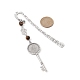 Ключ ко Дню матери и подвеска-закладка в форме сердца с изображением бесконечности и драгоценными камнями AJEW-JK00259-5