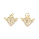 Brass Micro Pave Clear Cubic Zirconia Charms ZIRC-L076-051G-1
