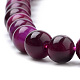 天然石タイガーアイビーズ連売り  染め  ラウンド  赤ミディアム紫  6mm  穴：1mm  約63個/連  15.35インチ（39cm） G-S259-03D-6mm-3