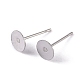 Accessoires de puces d'oreilles d'étiquette vierge ronde et plate en 304 acier inoxydable STAS-S028-25-1