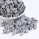Antique Silver Plated Large Hole Acrylic European Beads X-PACR-Q099-01-1