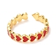Heart Golden Cuff Rings for Valentine's Day KK-G404-12-2