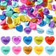 100 pièce de dos d'épinglette en plastique de 10 couleurs en forme de cœur KY-YW0001-59-2