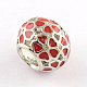 Modèle de coeur creux rondelle argent antique plaqué perles d'émail en alliage ENAM-Q421-06-3