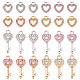 32 шт. 8 стиля подвески в форме сердца из сплава со стразами ENAM-NB0002-22-1