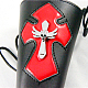 Adjustable Punk Rock Style Cowhide Leather Cross with Skull Bracelets BJEW-O088-03B-5