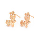 Brass Micro Pave Clear Cubic Zirconia Earring Findings KK-T062-227G-NF-1