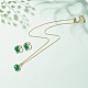 Rondelle set di gioielli con perle di giada naturale della Malesia SJEW-JS01237-2