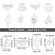 SUNNYCLUE 1 Box 16Pcs 8 Styles Stainless Steel Animal Charms Tarot Style Ladybugs Snake Mushroom Butterfly Ouija Wing Charm for Jewellery Making Charms Findings Accessories DIY Necklace Earring Craft STAS-SC0003-90-2