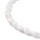 Bracelet de cheville en perles de coquille de trompette naturelle pour femme AJEW-AN00470-5