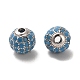 925 micro pavé di perle di zirconi cubici in argento sterling placcato in rodio STER-H110-24A-02P-2