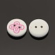2-Hole Flat Round Mathematical Operators Printed Wooden Sewing Buttons X-BUTT-M002-02-2