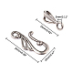 CHGCRAFT 120sets 6 Styles Mixed Color Tibetan Style Alloy S Hook Clasps Hook and Eye Clasps for Bracelet Necklace Jewelry Making TIBE-CA0001-03-2