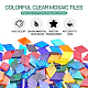 PandaHall 1Lb Transparent Glass Mosaic Tiles Rhombus Stained Glass Pieces Mosaic for Plates GLAA-WH0020-54-4