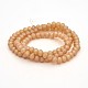 Pearl Luster Plated Faceted Rondelle Glass Beads Strands EGLA-J081-6x4mm-PL01-2