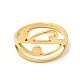 イオンプレーティング（ip）304ステンレスフィンガー指輪  エジプトのホルスの目女性用調節可能なリング  18KGP本金メッキ  内径：17mm RJEW-L107-003G-2