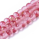 Frosted Spray Painted Glass Beads Strands X-GLAA-N035-03A-C04-1