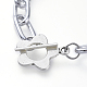 Set di gioielli per bracciali e collane con catena di graffette in alluminio SJEW-JS01093-4